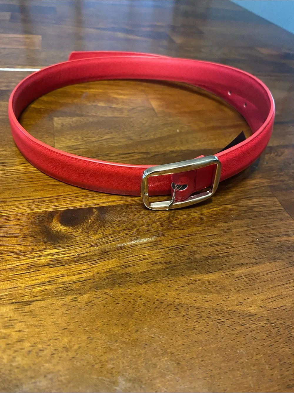 Mango Red Belt with Gold-Tone Buckle